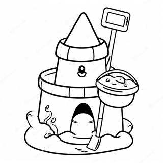 Sot Sandcastle Med En Hink Och Spade Malarbild 99085-37784